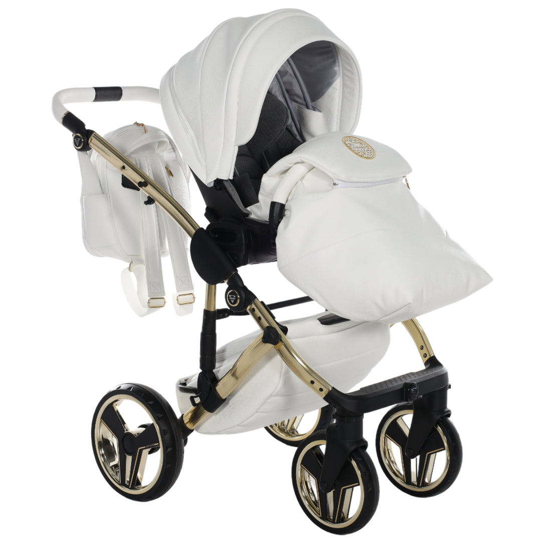 Junama Handcraft 2 in 1 Pram & Pushchair, White Gold