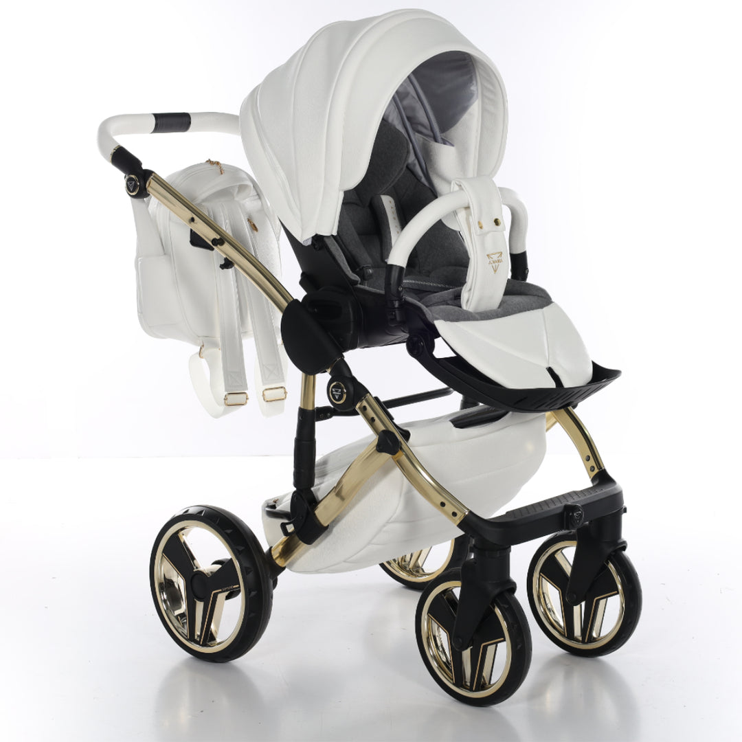 Junama Handcraft 4 in 1 Isofix Travel System, White Gold