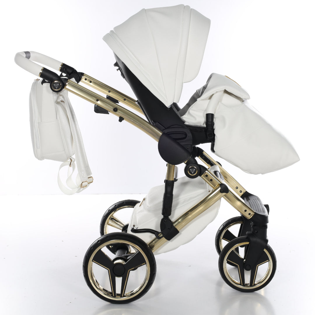 Junama Handcraft 2 in 1 Pram & Pushchair, White Gold