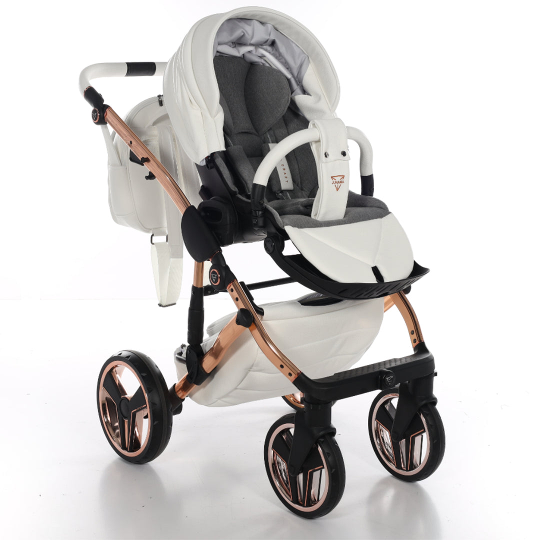 Junama Handcraft 4 in 1 Isofix Travel System, White Rose Gold
