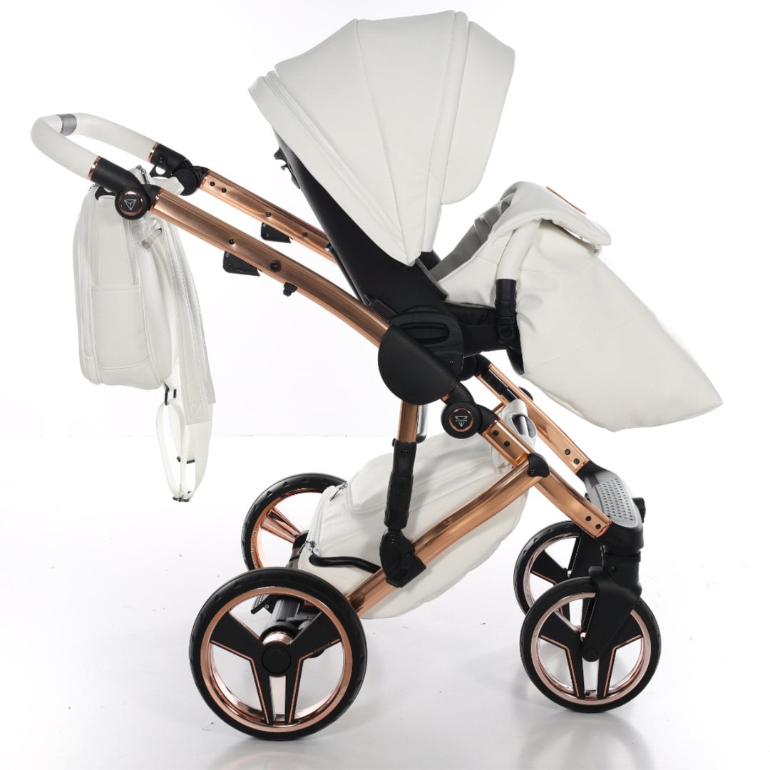 Junama Handcraft 2 in 1 Pram & Pushchair, White Rose Gold
