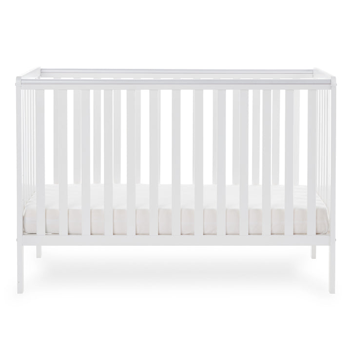 Obaby Bantam Cot + Fibre Mattress, White