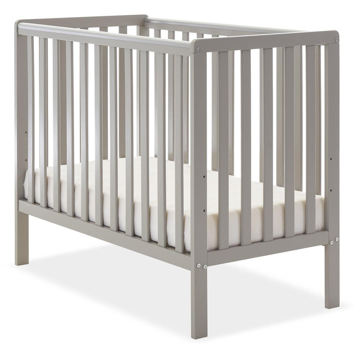 Obaby Bantam Space Saver Cot + Fibre Mattress, Warm Grey