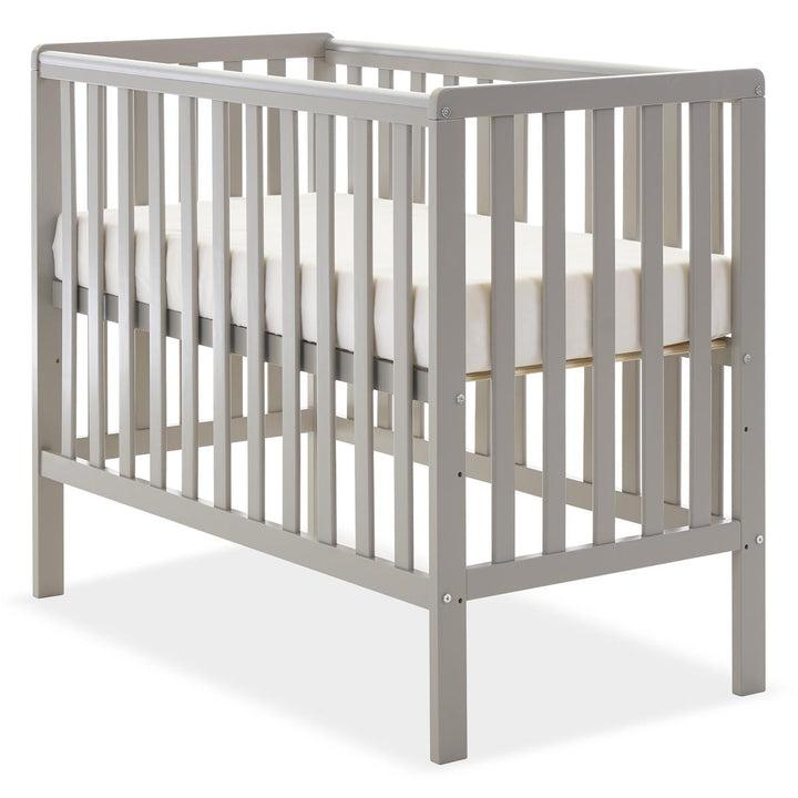 Obaby Bantam Space Saver Cot + Under Drawer + Fibre Mattress, Warm Grey