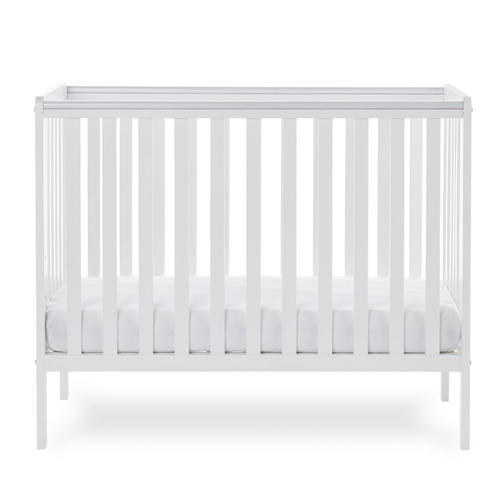 Obaby Bantam Space Saver Cot + Fibre Mattress, White