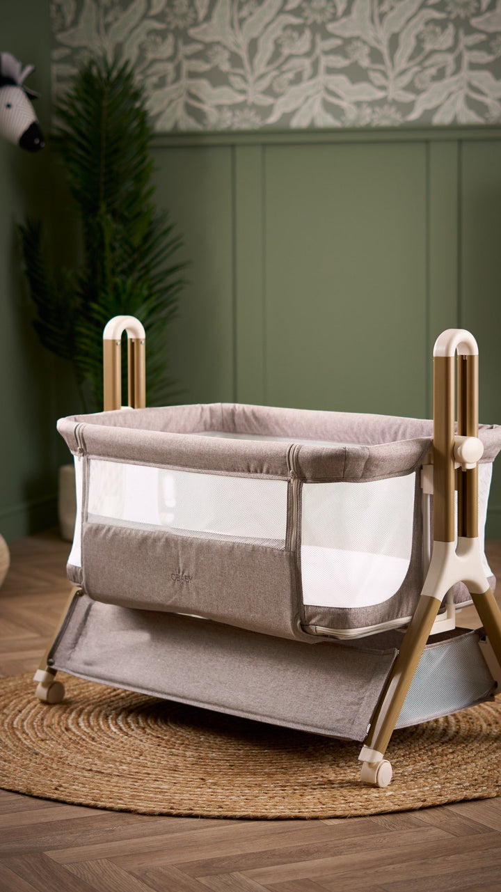 Obaby Cloud Bedside Crib Nutmeg lifestyle