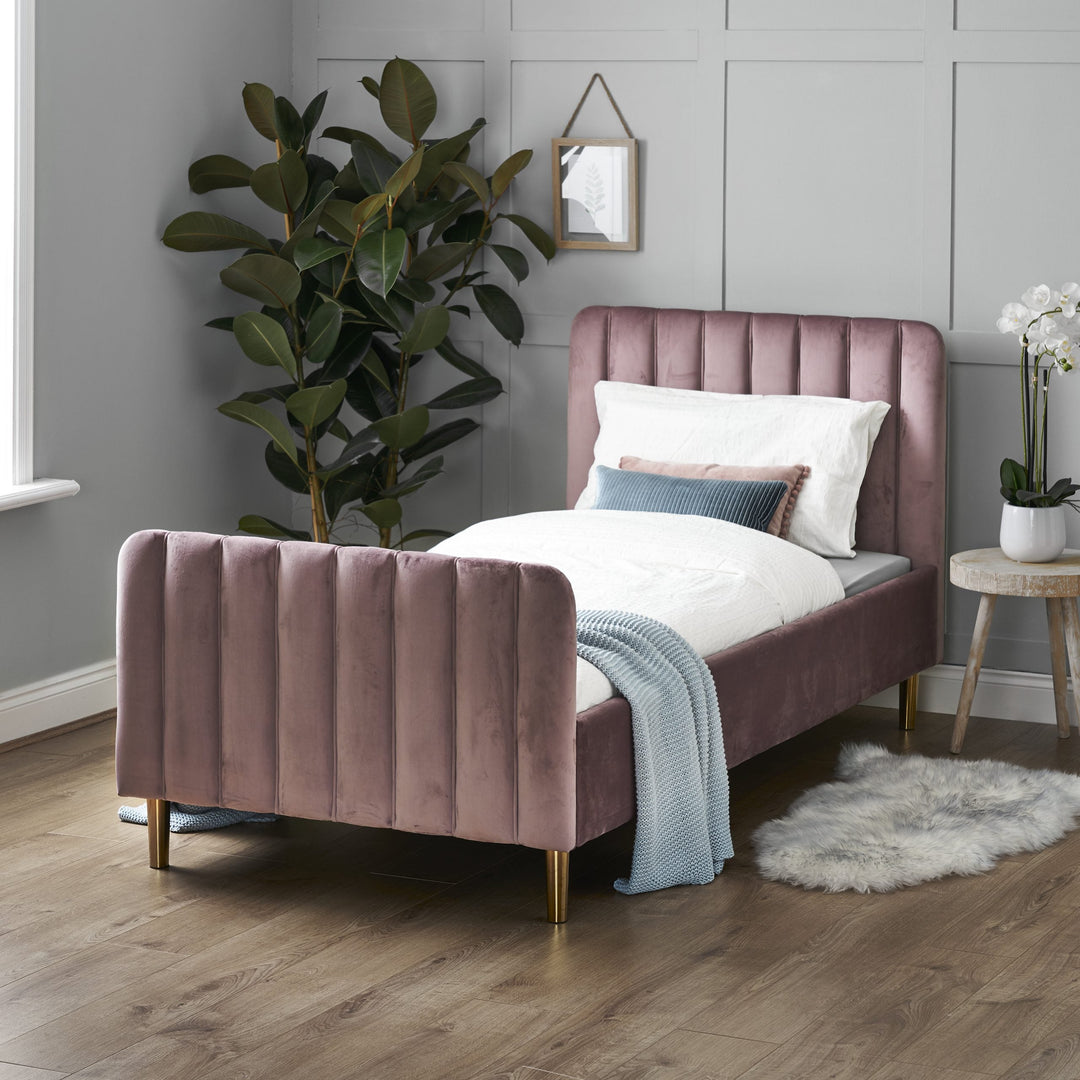 Obaby Gatsby Velvet Single Bed - Pink