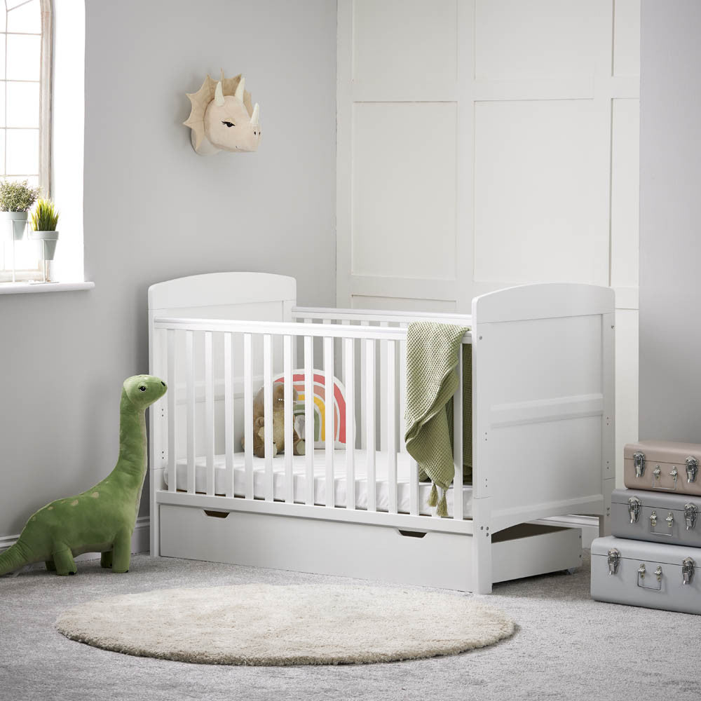Obaby Grace Cot Bed & Underdrawer, White