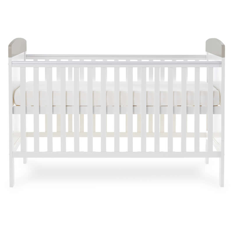 Obaby Grace Inspire Cot Bed & Underdrawer, Me & Mini Me Elephants Grey