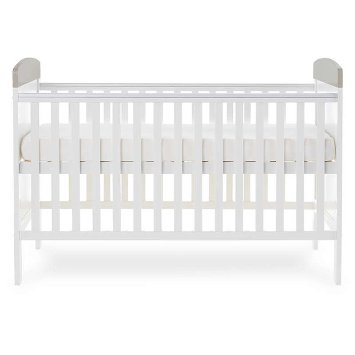 Obaby Grace Inspire Cot Bed & Underdrawer, Me & Mini Me Elephants Grey