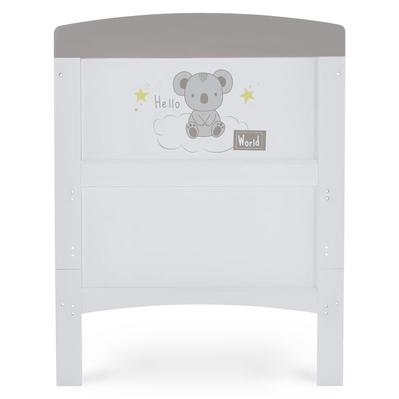 Obaby Grace Inspire Cot Bed, Hello World Koala Grey