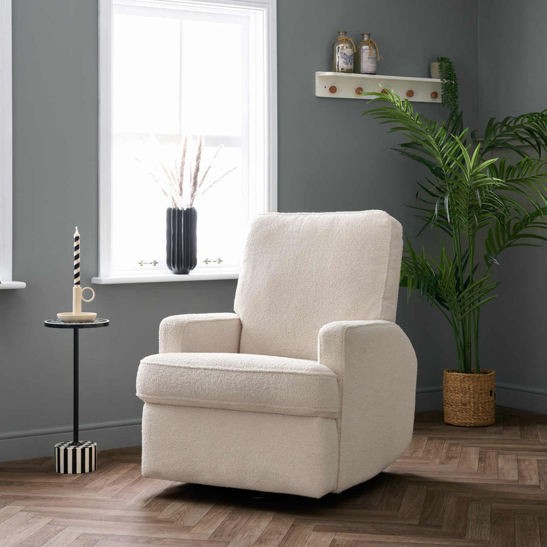 Obaby Madison Electric Recliner Chair - Teddy Fabric Ivory