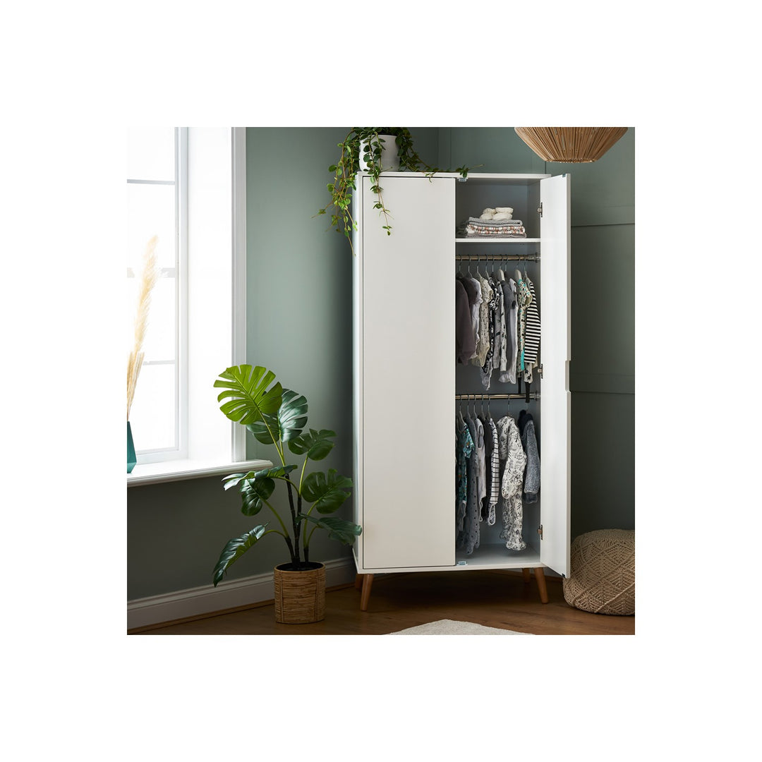 Obaby Maya Double Wardrobe White with Natural