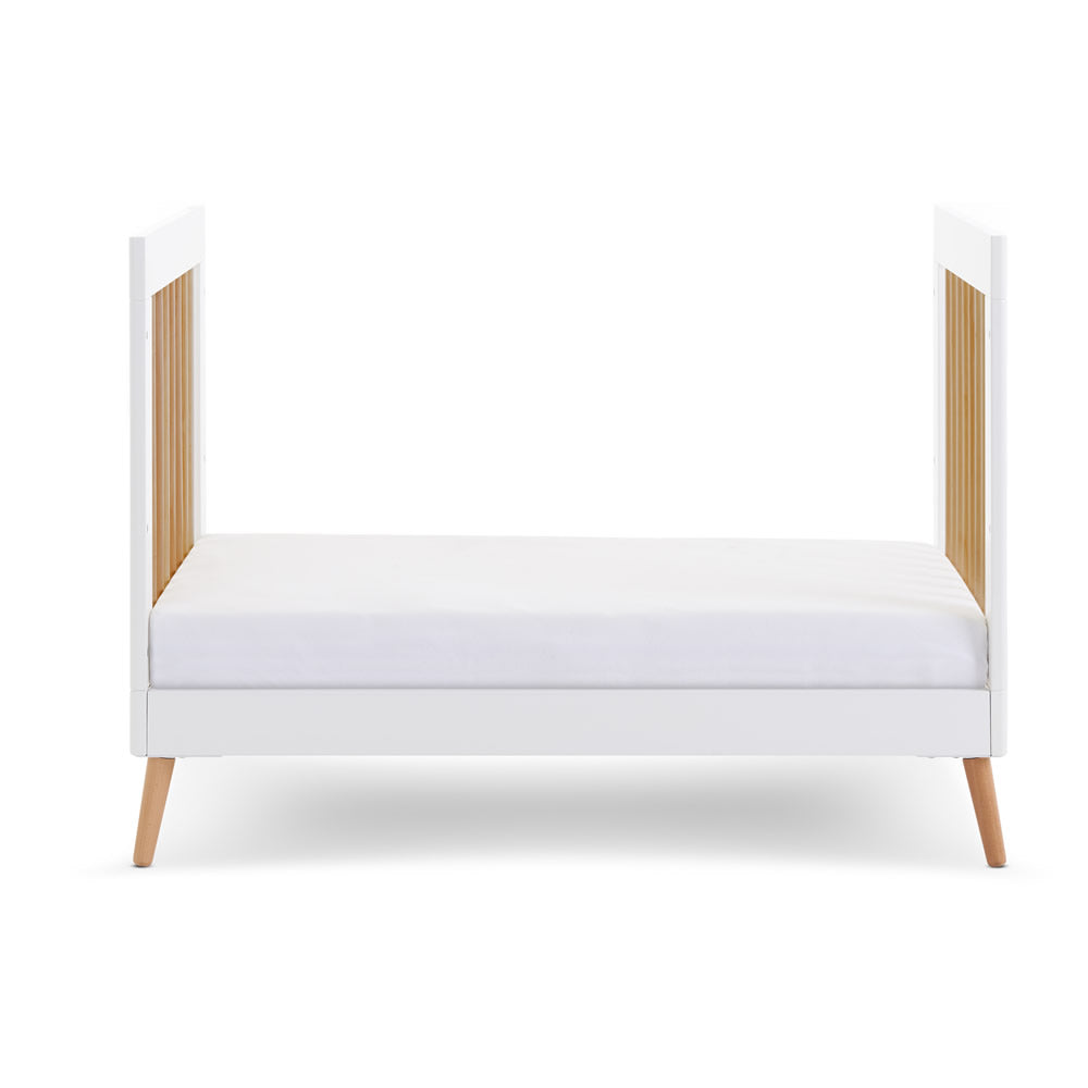 Obaby Maya Mini Cot Bed, White with Natural