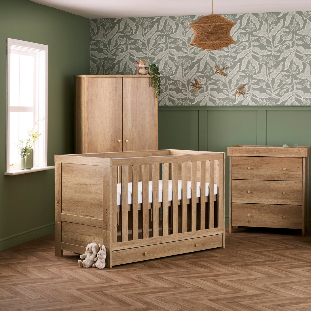 Obaby Nika 3 Piece Room Set & Underdrawer - Oak