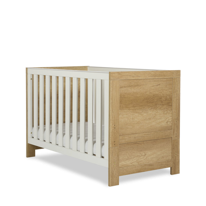 Obaby Nika Cot Bed - Oak & White