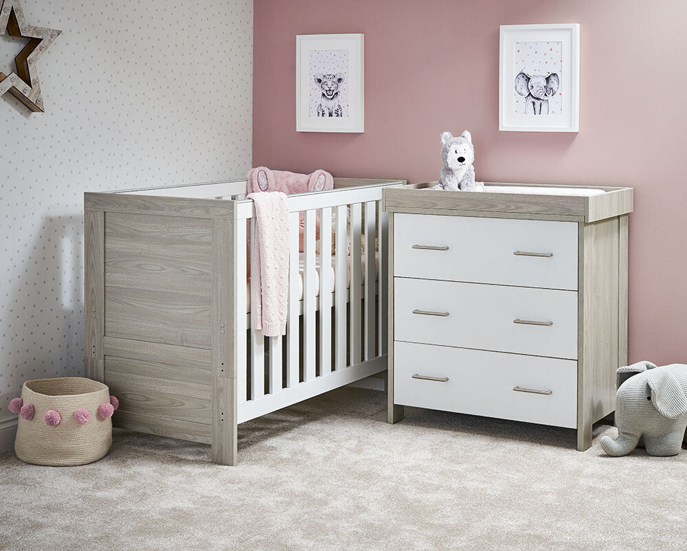 Obaby Nika Mini 2 Piece Room Set - Grey Wash & White