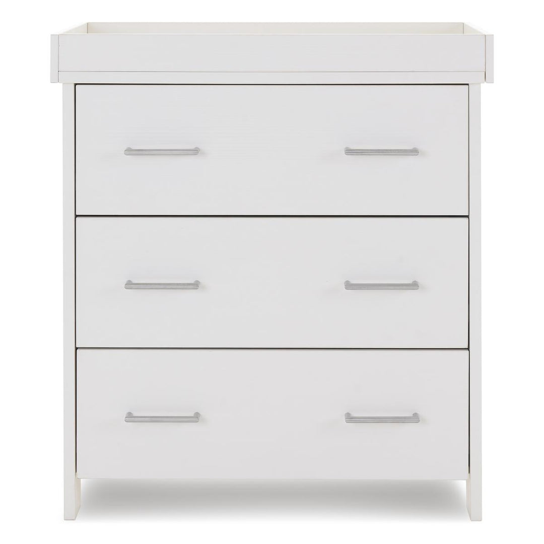 Obaby Nika Mini Cot Bed 2 Piece Room Set + Under Drawer, White Wash