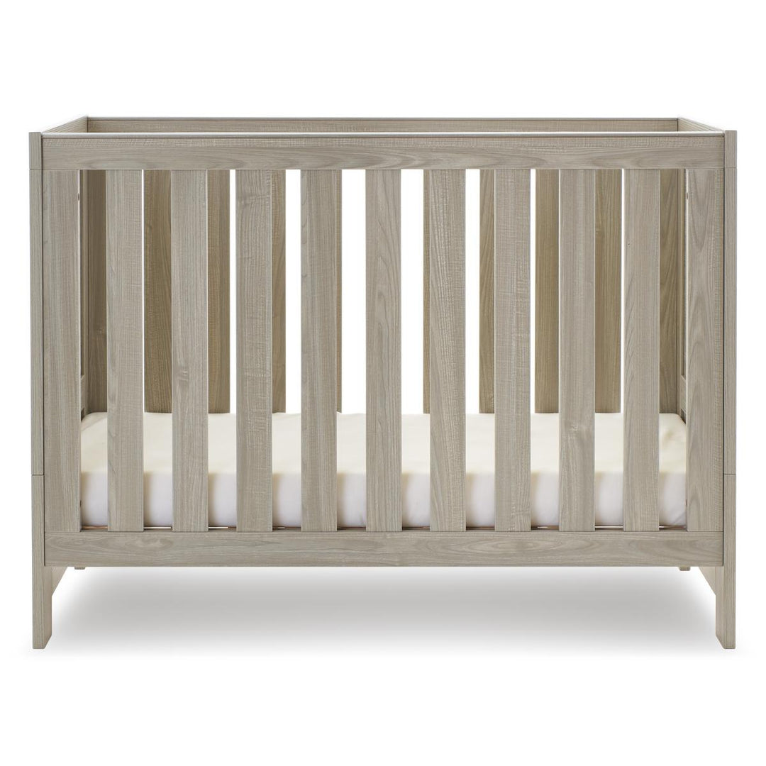 Obaby Nika Mini Cot Bed 3 Piece Room Set, Grey Wash