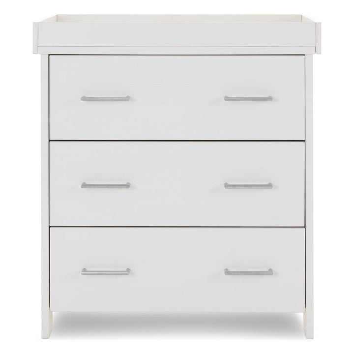 Obaby Nika Mini Cot Bed 3 Piece Room Set + Under Drawer, White Wash