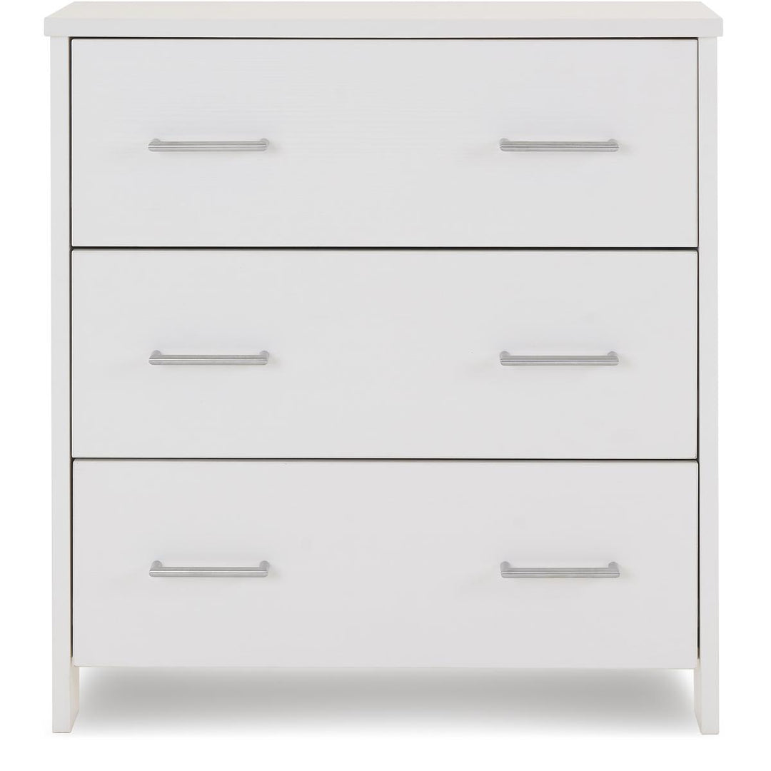 Obaby Nika Mini Cot Bed 3 Piece Room Set + Under Drawer, White Wash