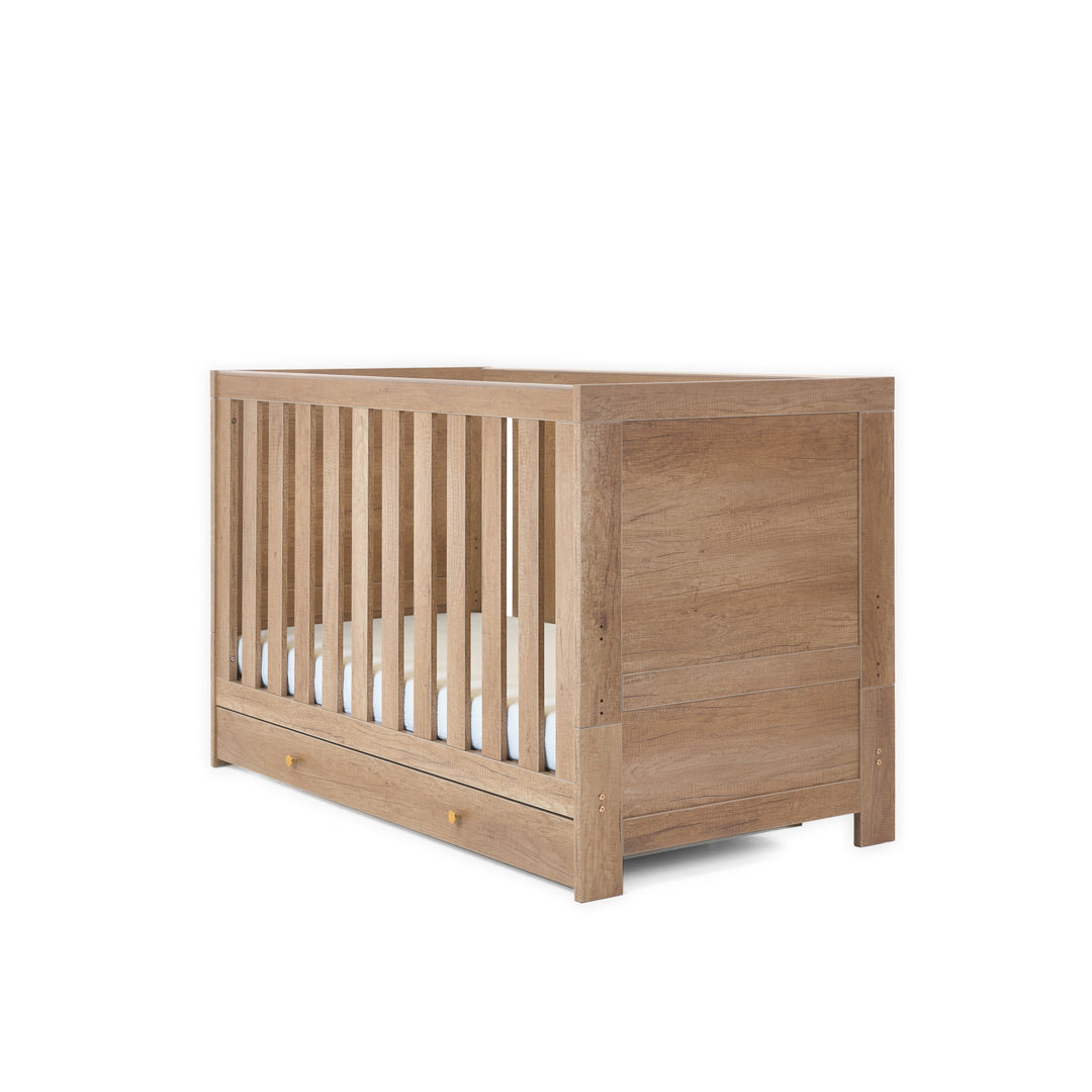 Obaby Nika Cot Bed & Under Drawer - Oak