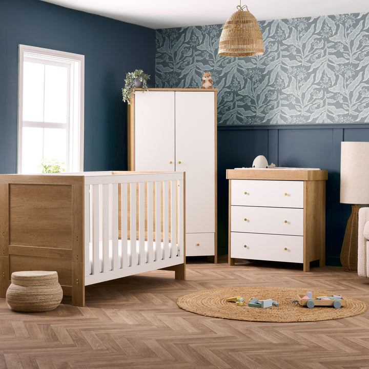 Obaby Nika 3 Piece Room Set - Oak & White
