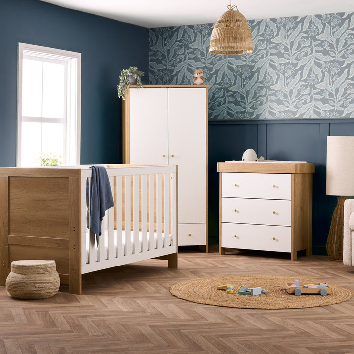 Obaby Nika 3 Piece Room Set - Oak & White lifestyle