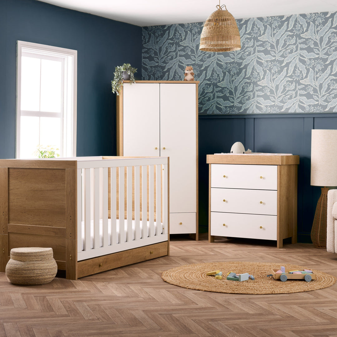 Obaby Nika 3 Piece Room Set & Underdrawer - Oak & White