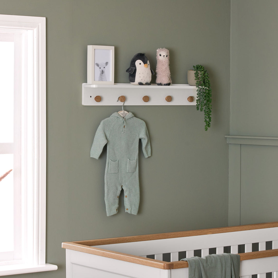 Obaby Orla Wall Shelf - White with Natural
