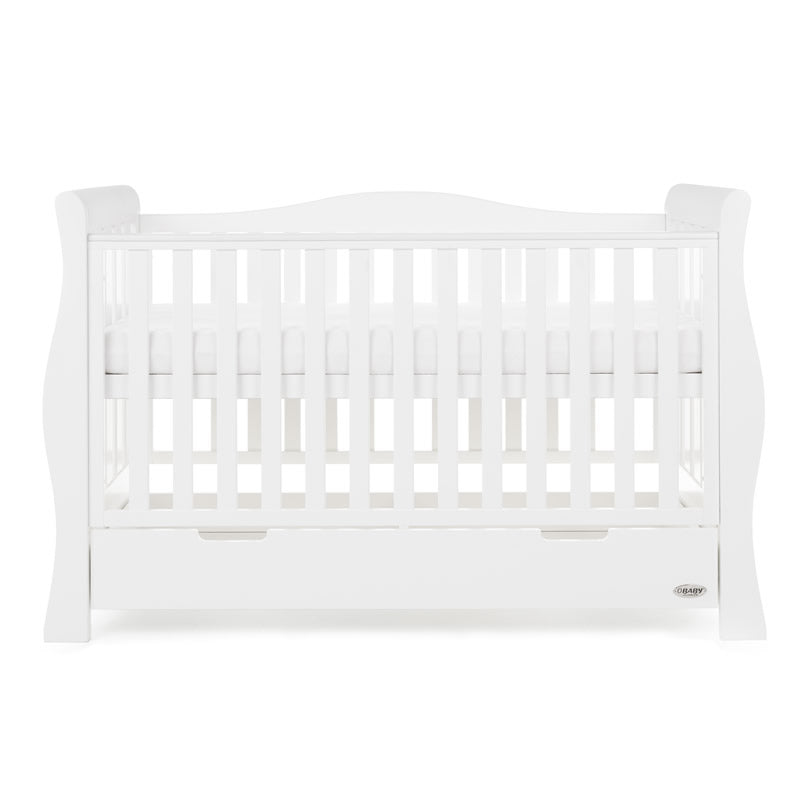 Obaby Stamford Luxe Sleigh Cot Bed, White