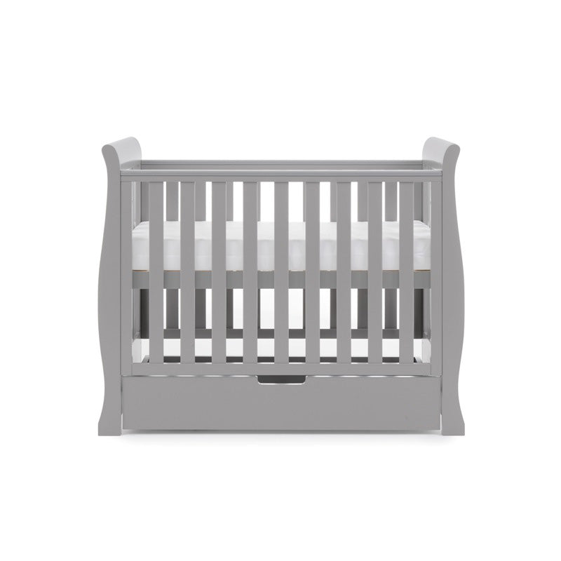 Obaby Stamford Space Saver Sleigh Cot Warm Grey detail