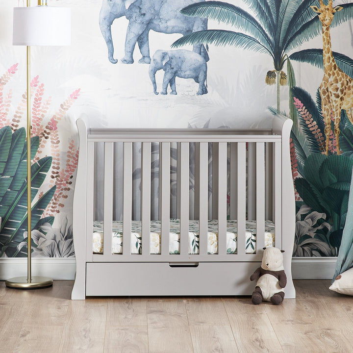 Obaby Stamford Space Saver Sleigh Cot in Warm Grey