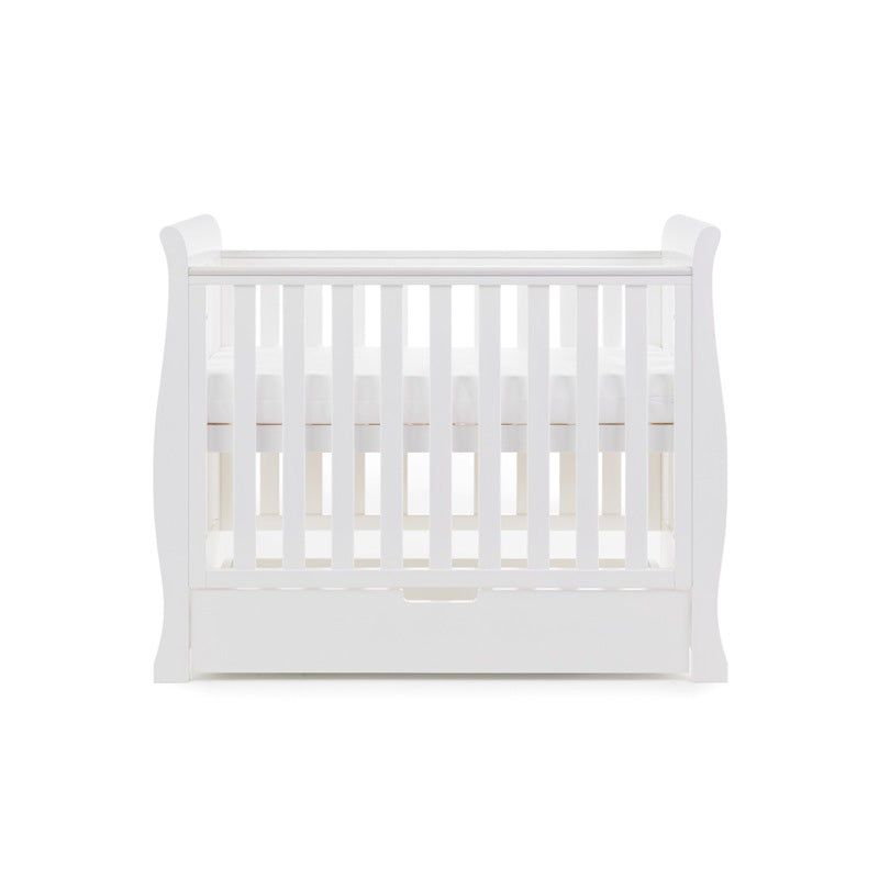 Obaby Stamford Space Saver Sleigh Cot White detail
