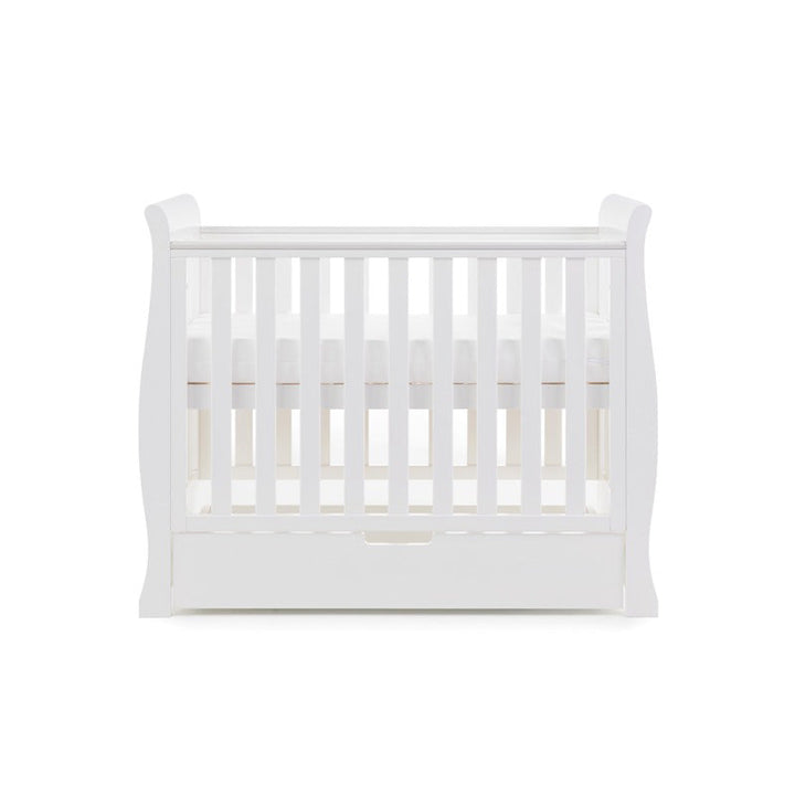 Obaby Stamford Space Saver Sleigh Cot White detail