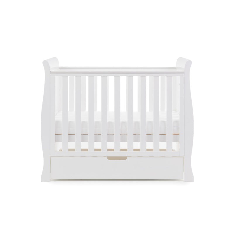 Obaby Stamford Space Saver Sleigh Cot White detail