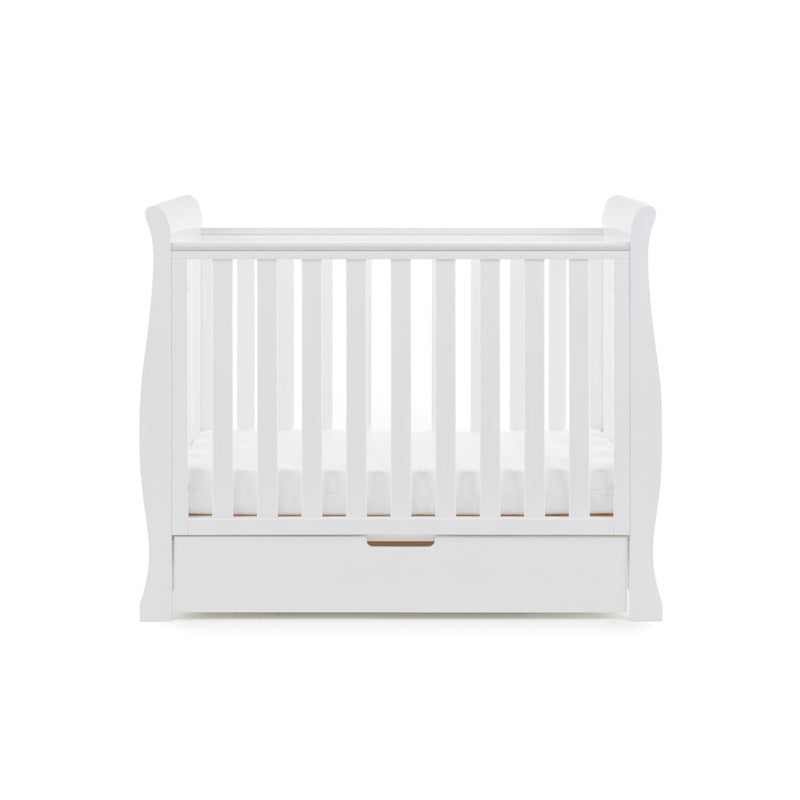 Obaby Stamford Space Saver Sleigh Cot White detail