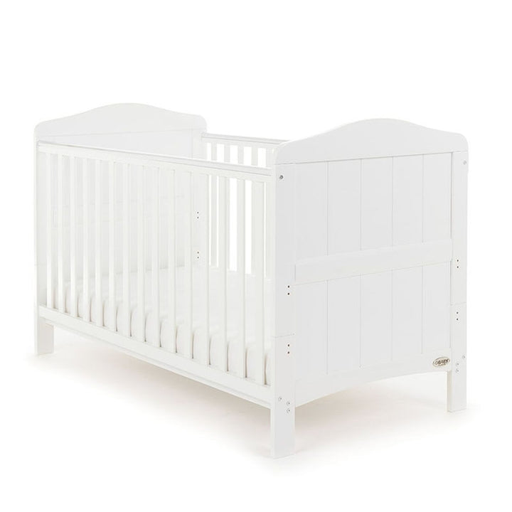 Obaby Whitby Cot Bed + Foam Mattress, White