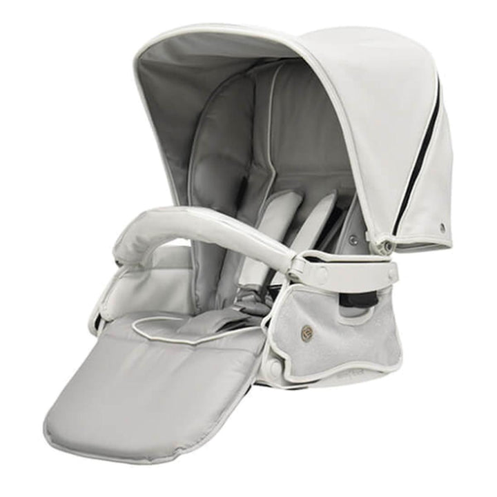 Bebecar Prive Stylo Class+ Pram + i-Size Car Seat Travel System + Raincover, FREE Changing Bag, White Sparkle