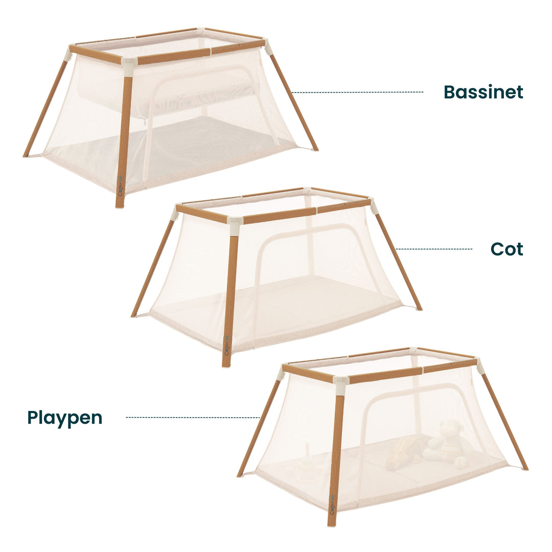 Tutti Bambini CoZee Go Day & Night Bundle - Scandinavian Walnut/Ecru