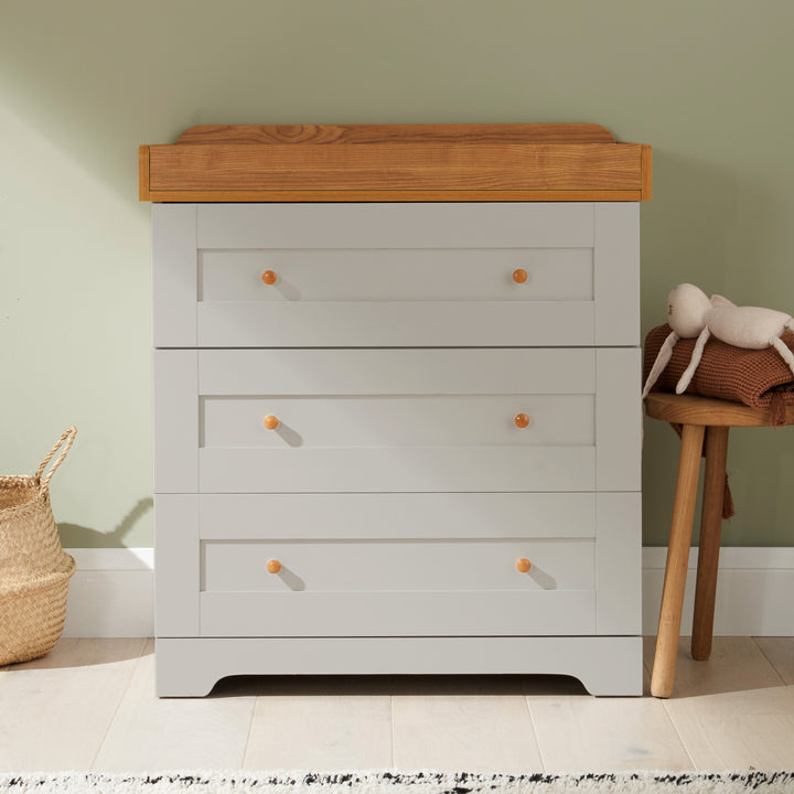 Tutti Bambini Rio Chest Changer Dove Grey and Honey Oak