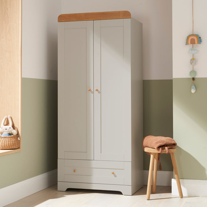 Tutti Bambini Rio Wardrobe Dove Grey and Honey Oak