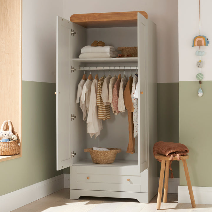 Tutti Bambini Rio Wardrobe Dove Grey and Honey Oak alternate view