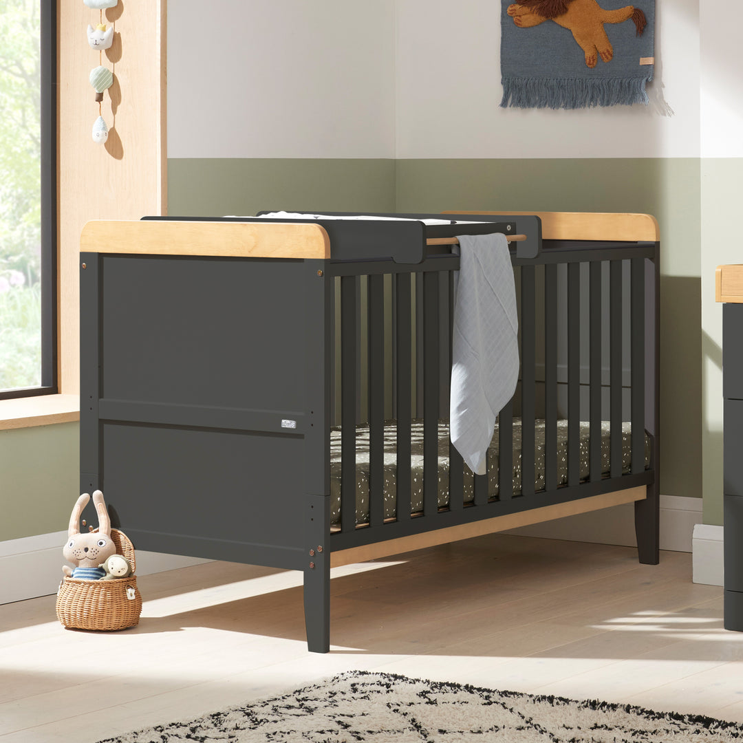 Tutti Bambini Rio Cot Bed Slate Grey and Oak