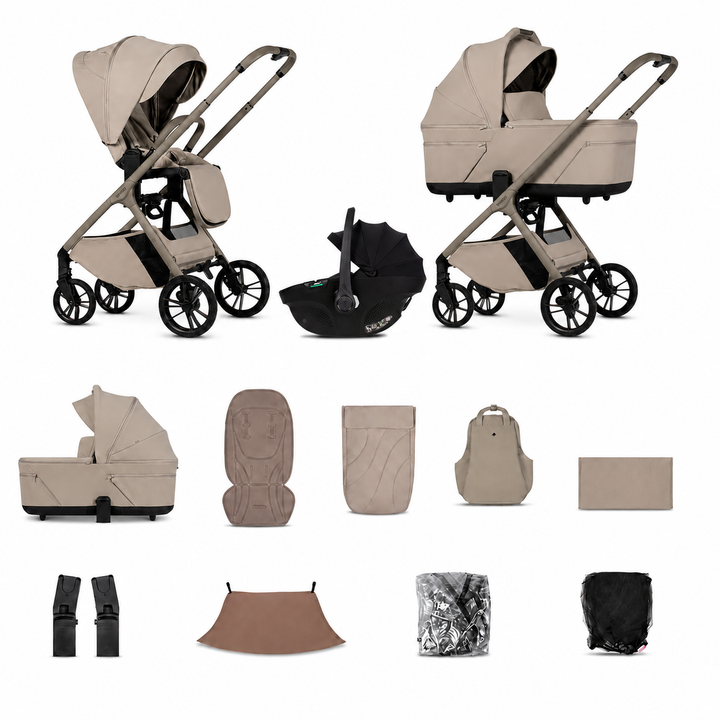 Venicci Tila - 3 in 1 Travel System Bundle, Latte complete bundle