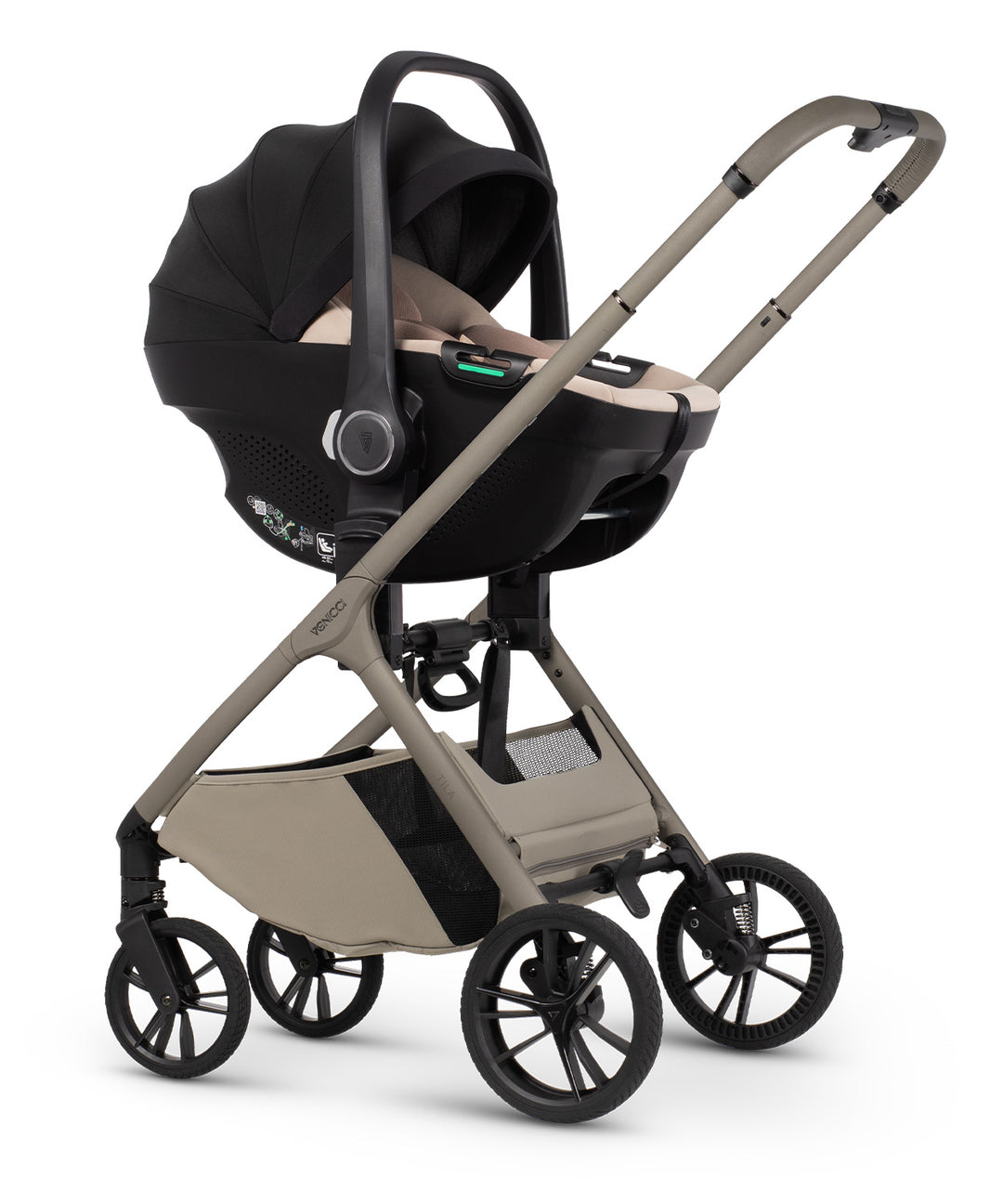 Venicci Tila Latte with Tiago Beige car seat