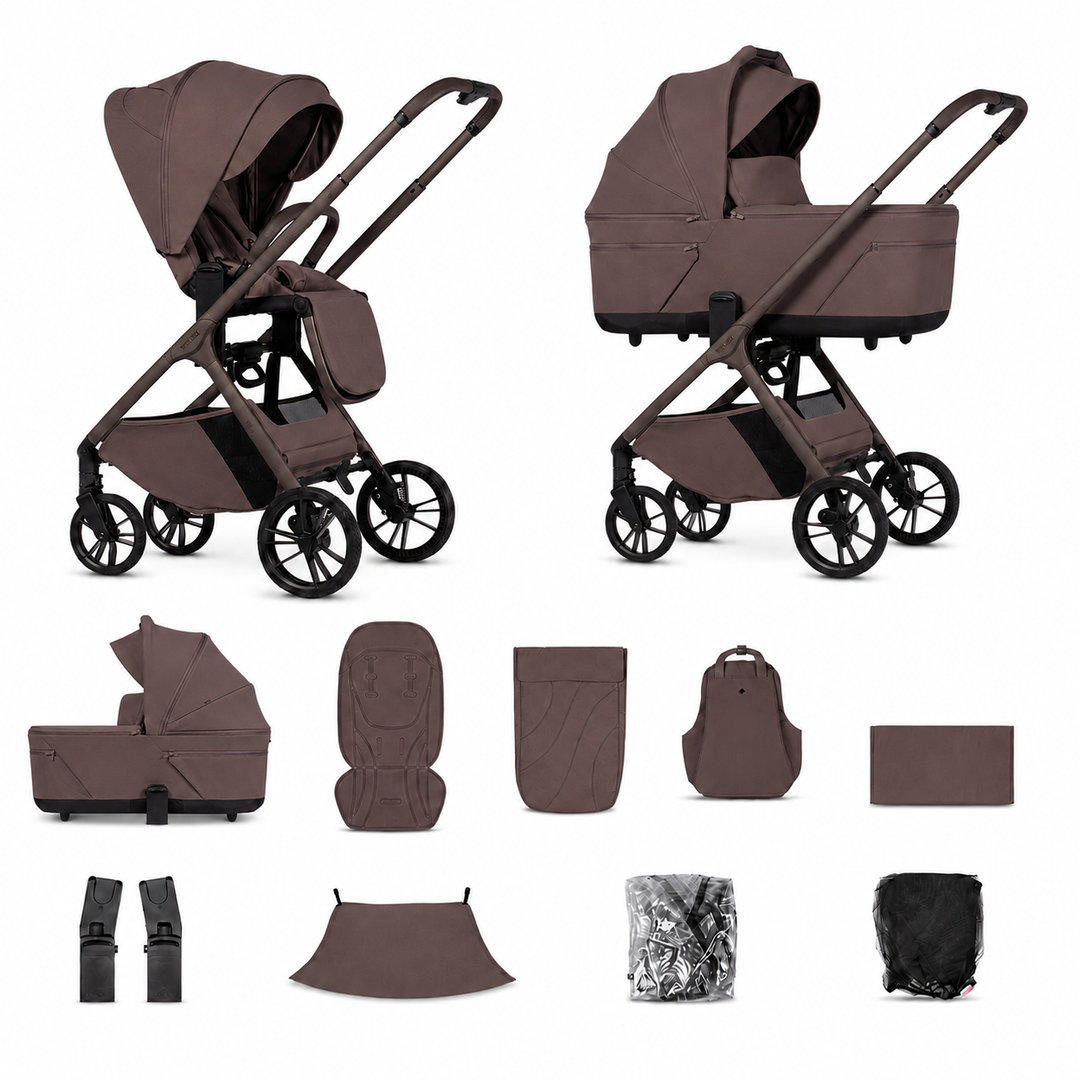 Venicci Tila - 2 in 1 Pram - 11 Piece Bundle, Noce complete bundle
