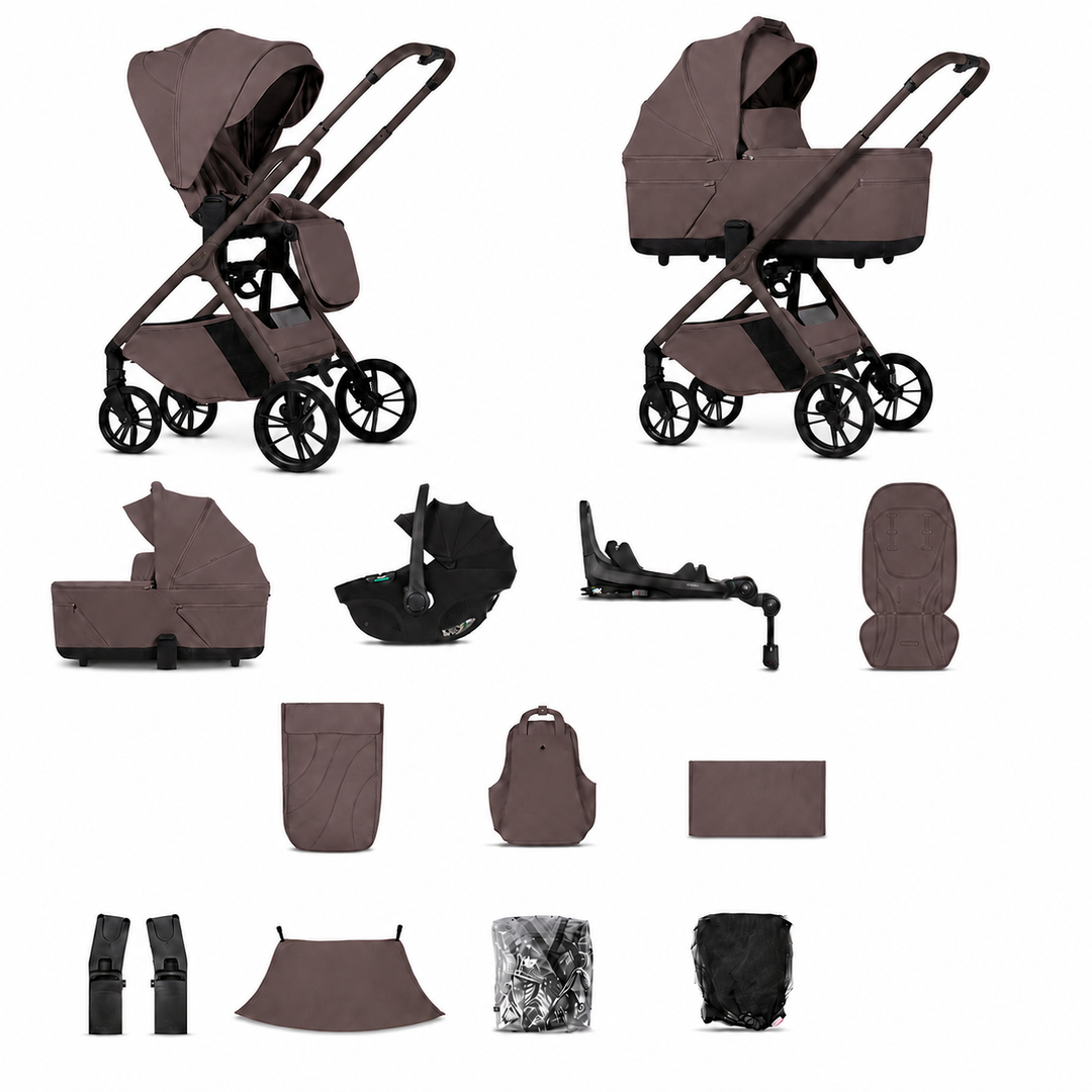 Venicci Tila - 3 in 1 + Base Complete Travel System Bundle, Noce complete bundle