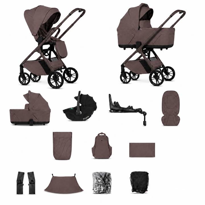 Venicci Tila - 3 in 1 + Base Complete Travel System Bundle, Noce complete bundle
