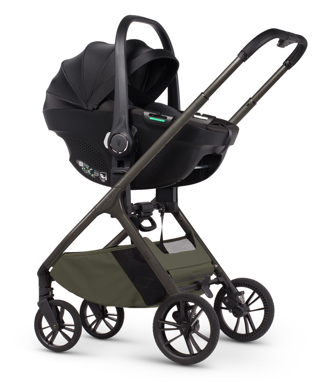 Venicci Tila Olive with Tiago Black car seat